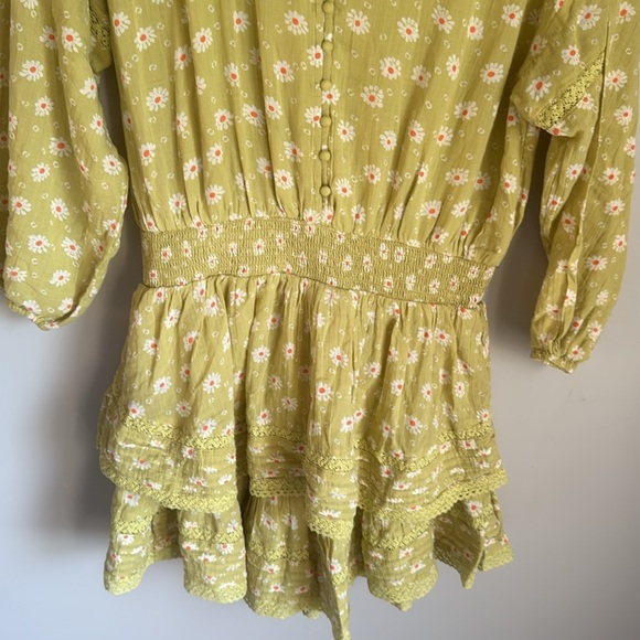 NEW Aerie  Floral Rock 'n' Ruffle Mini Dress Large - Picture 5 of 9